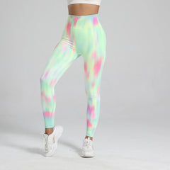 Tie Dye High Waist Yoga Pants Push Up Buttocks Leggings for Women