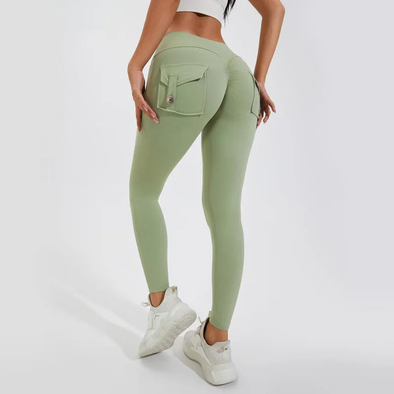 Pantalon de yoga taille haute avec poche pour femme 