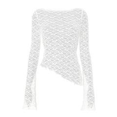 Women's Knitted Lace Long Sleeve Perspective Autumn T-Shirt