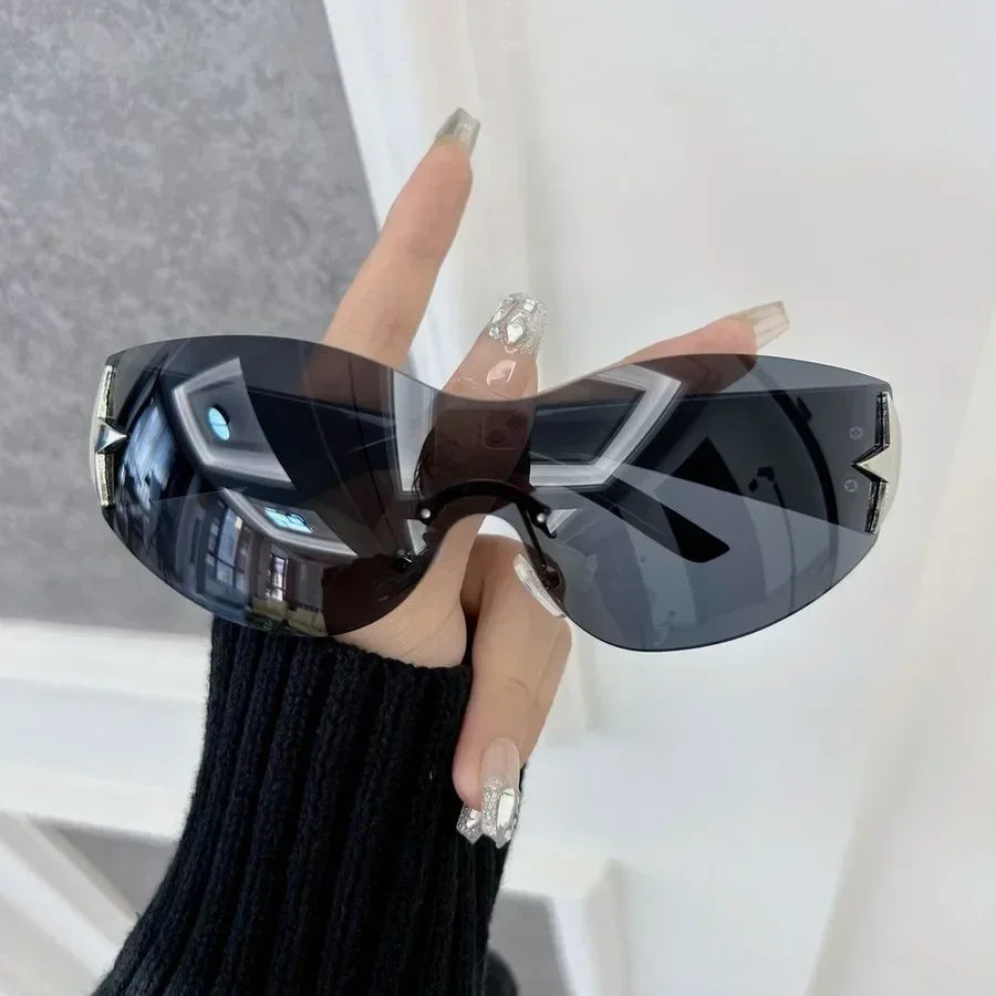 Rimless Colorful Square Sunglasses Women