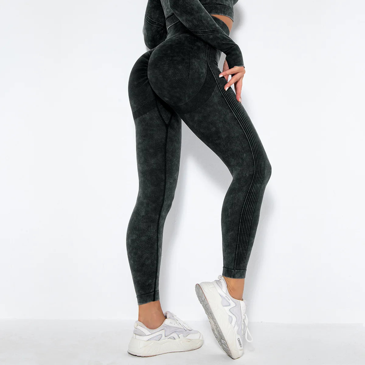 Leggings de survêtement hygroscopiques doux lavés pour femmes, pantalons de yoga sans couture 