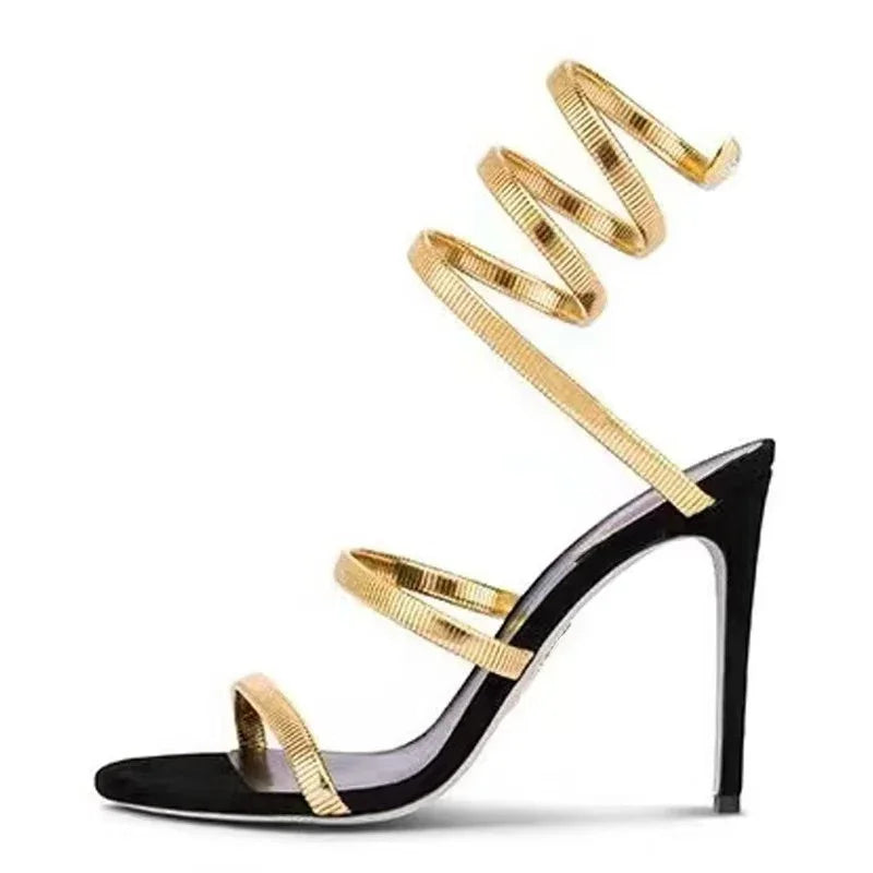 Women’s Ankle Strap Open Toe Narrow Band High Heel Sandals