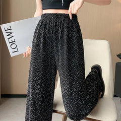 Ensemble pantalon large taille haute élégant et décontracté pour femme 