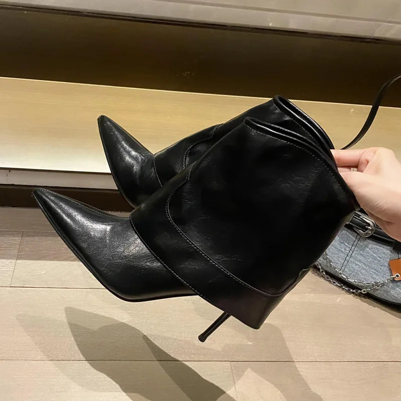 Bottines à talons hauts fins et pointus pour femmes