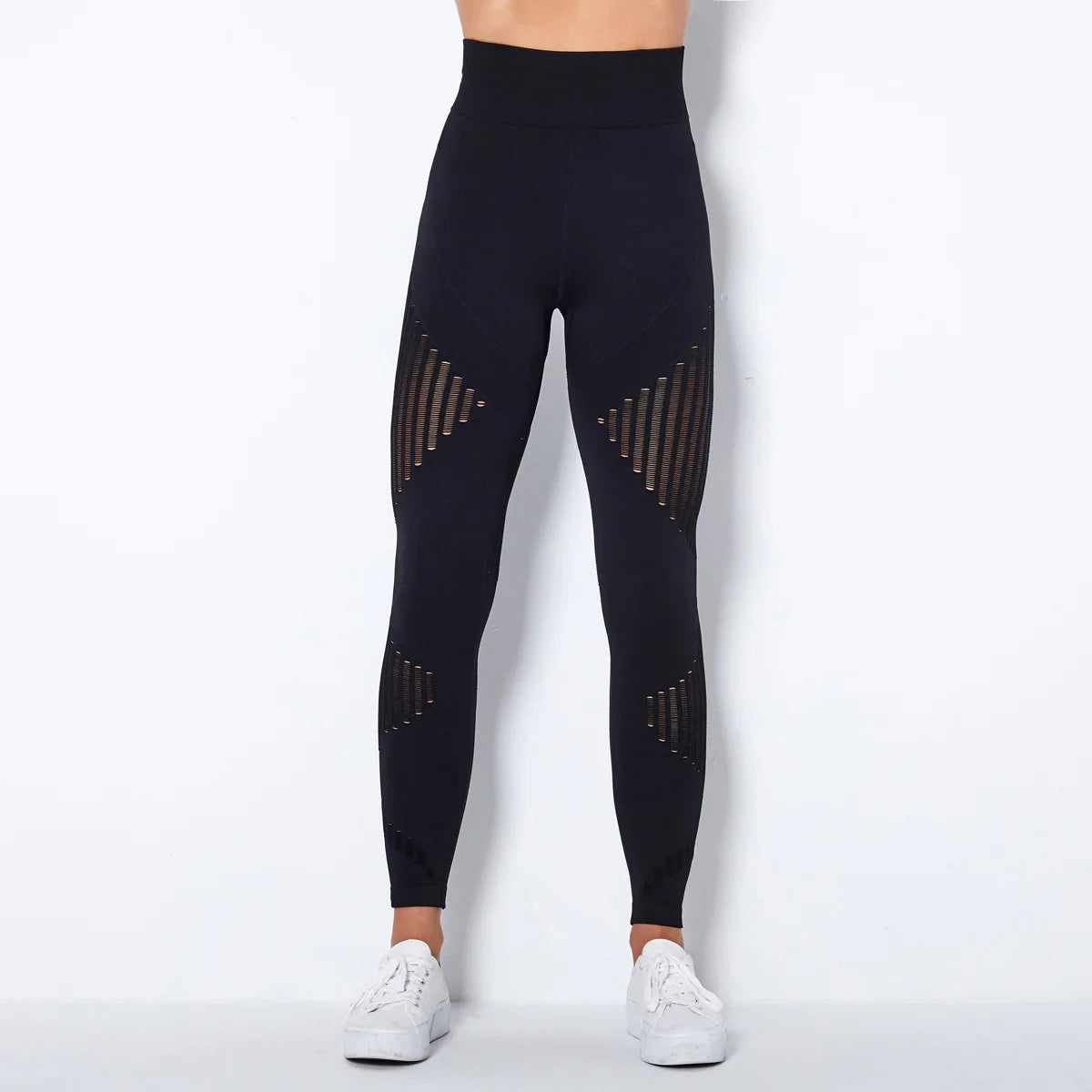 Legging taille haute à rayures sans couture pour femmes, yoga et gym 