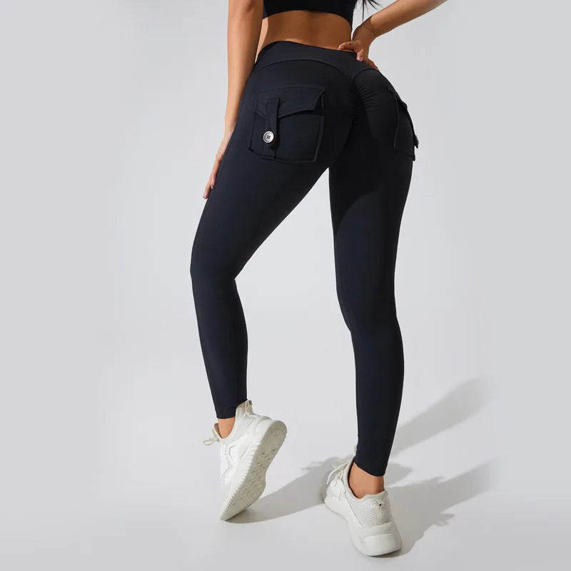 Pantalon de yoga taille haute avec poche pour femme 