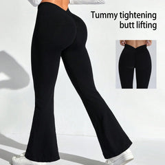 Women's High Waist Flare Leggings Yoga Pants for Gym Workout