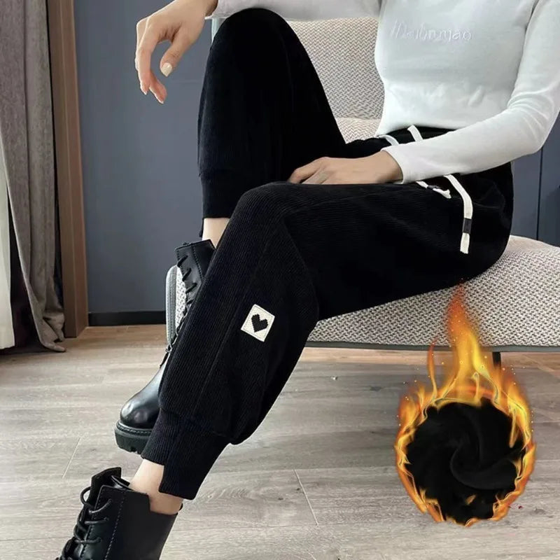 Pantalon taille haute décontracté haut de gamme pour femme avec cordon de serrage et poches