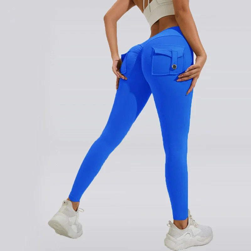 Pantalon de yoga taille haute avec poche pour femme 