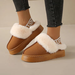 Women's Plush Fur Slip-On Warm Flats Slippers