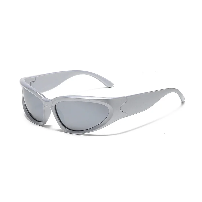 Designer UV400 Mirrored White Sunglasses for Women Cycling Shades