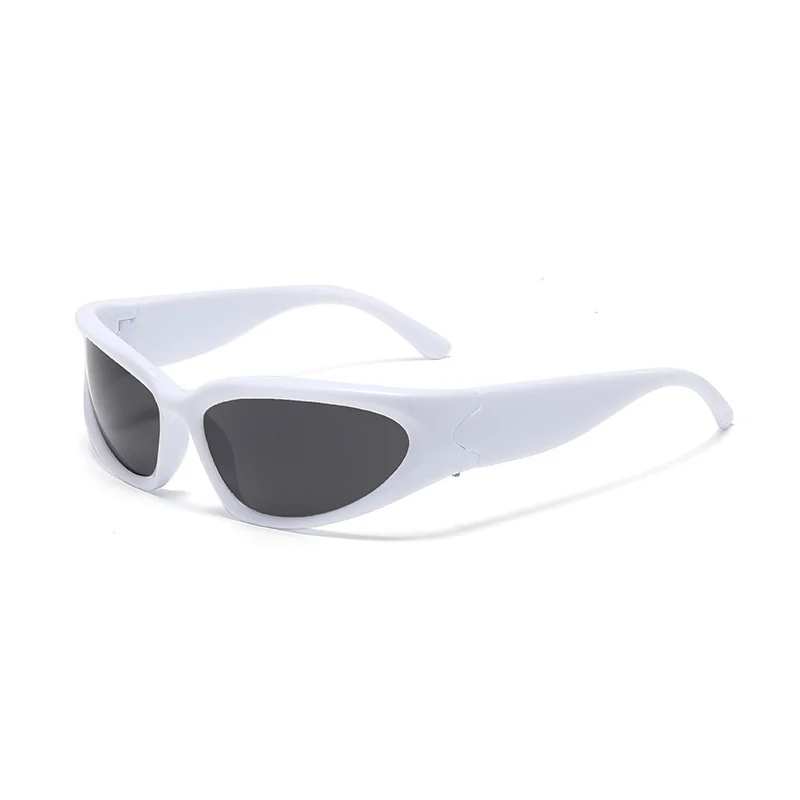 Designer UV400 Mirrored White Sunglasses for Women Cycling Shades