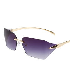 Unisex Frameless Metal Sunglasses with Irregular Style Design