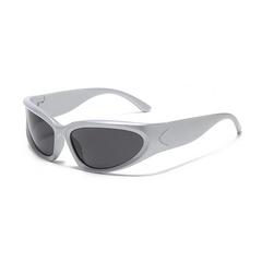 Designer UV400 Mirrored White Sunglasses for Women Cycling Shades