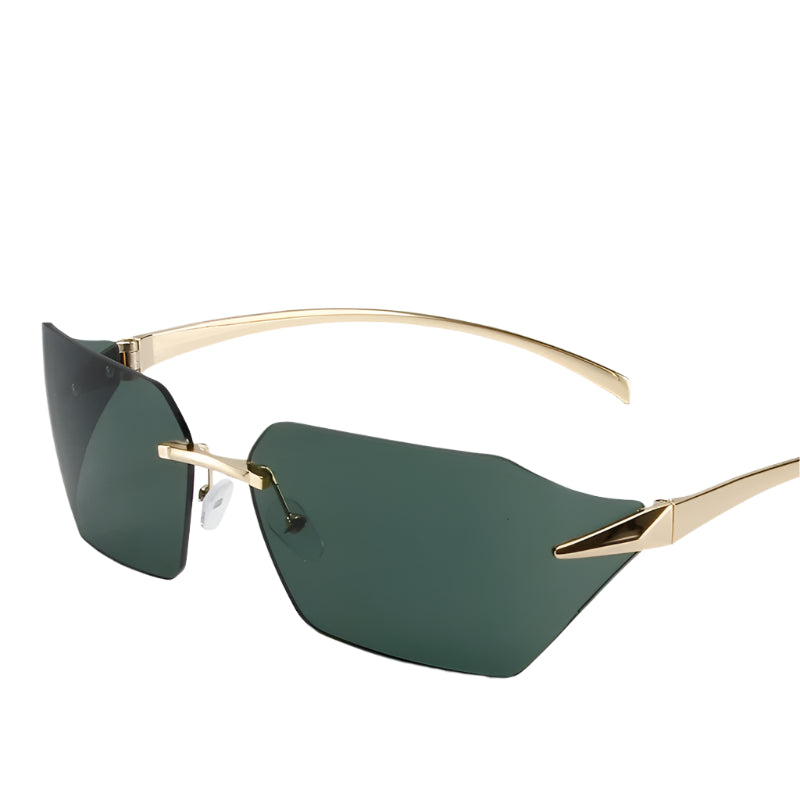 Unisex Frameless Metal Sunglasses with Irregular Style Design