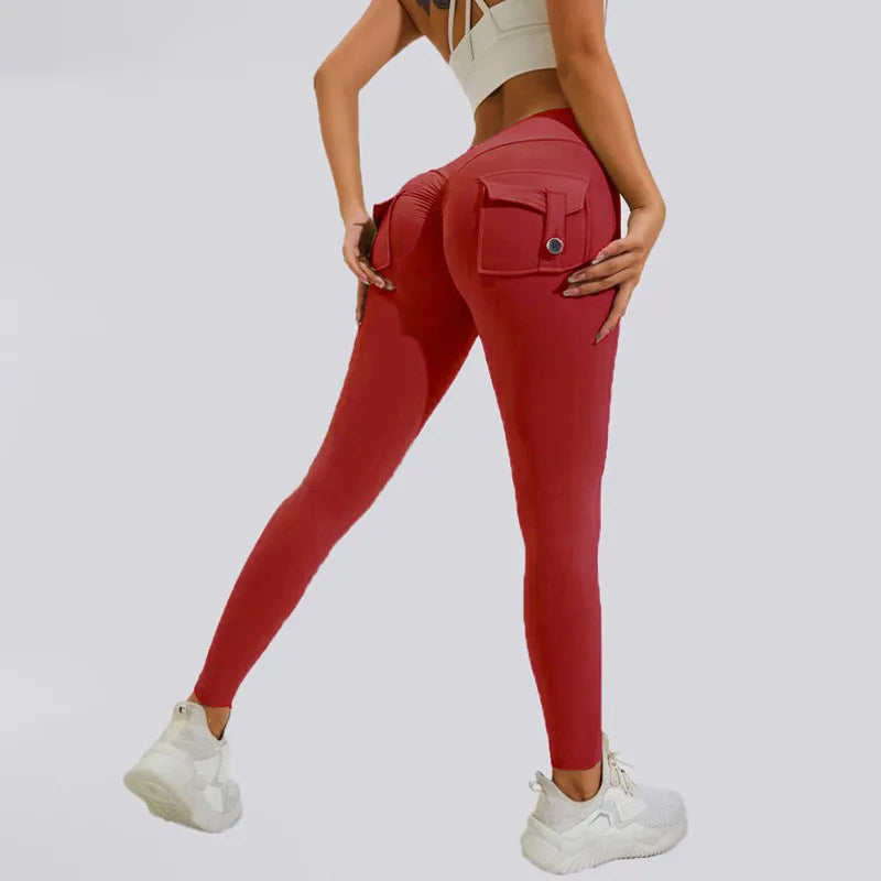 Pantalon de yoga taille haute avec poche pour femme 