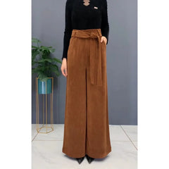 Thick Women's High Waist Solid Color Wide Leg Casual Pants