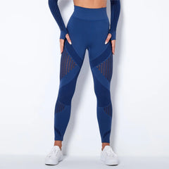 High Waist Seamless Stripes Leggings for Women Yoga and Gym