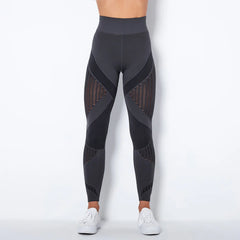 High Waist Seamless Stripes Leggings for Women Yoga and Gym