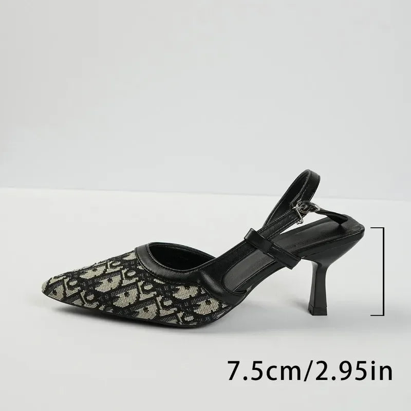 Women's Elegant Casual High Heels Stiletto Sandals in Black