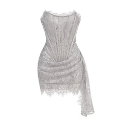 Elegant Lace Corset Dress with Intricate Detailing and Flattering Fit