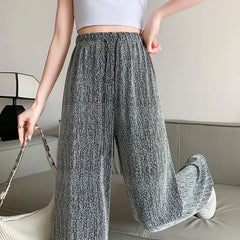 Ensemble pantalon large taille haute élégant et décontracté pour femme 