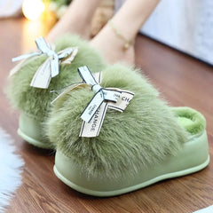 Women's Stylish Winter Fluffy Platform Slippers Fuzzy Slippers