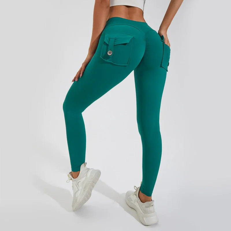 Pantalon de yoga taille haute avec poche pour femme 