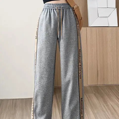 Women's High Waist Color Block Drawstring Casual Harlan Pants