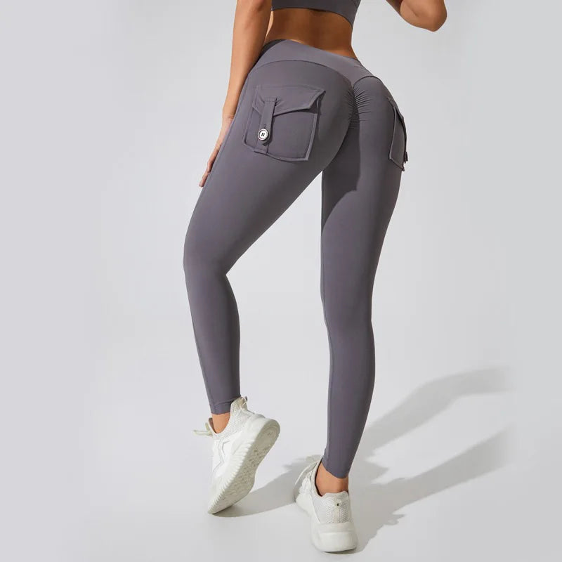 Pantalon de yoga taille haute avec poche pour femme 