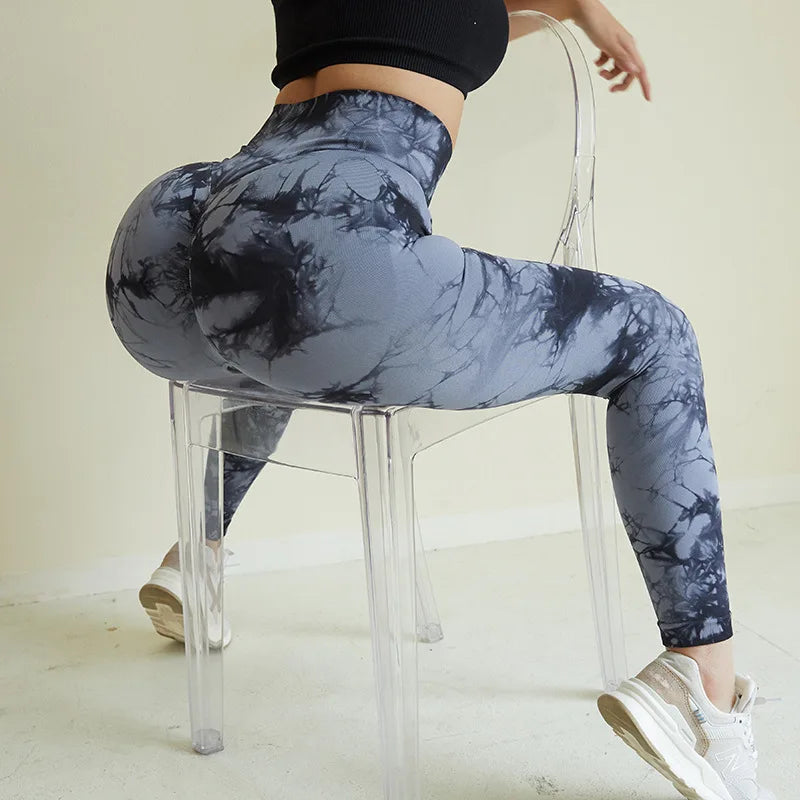 Legging taille haute tie dye pour femmes, yoga et entraînement de fitness 