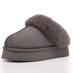 Fluffy Plush Women Slippers with Thick Bottom and Warm Comfort