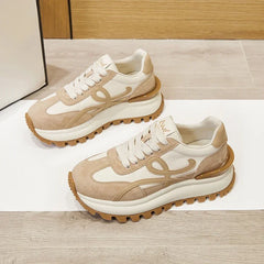 Women's Genuine Leather Casual Sneakers Platforms for Summer