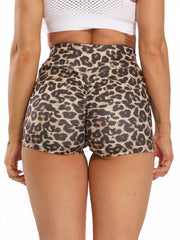 High Waist Leopard Print Shorts for Women Workout