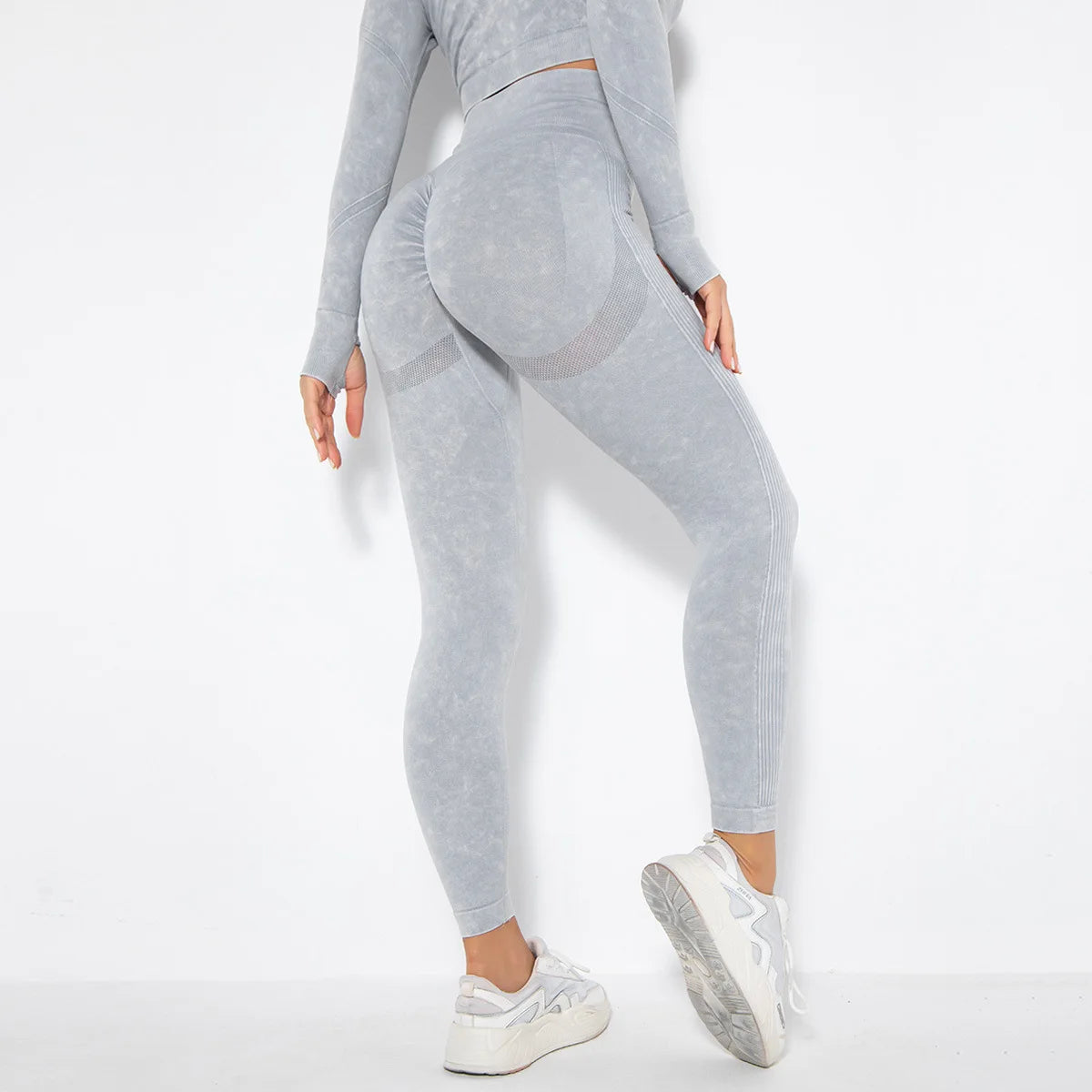 Leggings de survêtement hygroscopiques doux lavés pour femmes, pantalons de yoga sans couture 