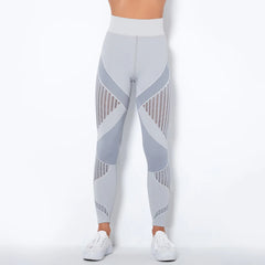 High Waist Seamless Stripes Leggings for Women Yoga and Gym