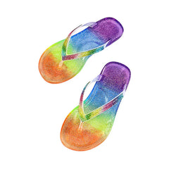 Rainbow Cloud Cartoon Slippers for Women - Soft Non-Slip Flip Flops