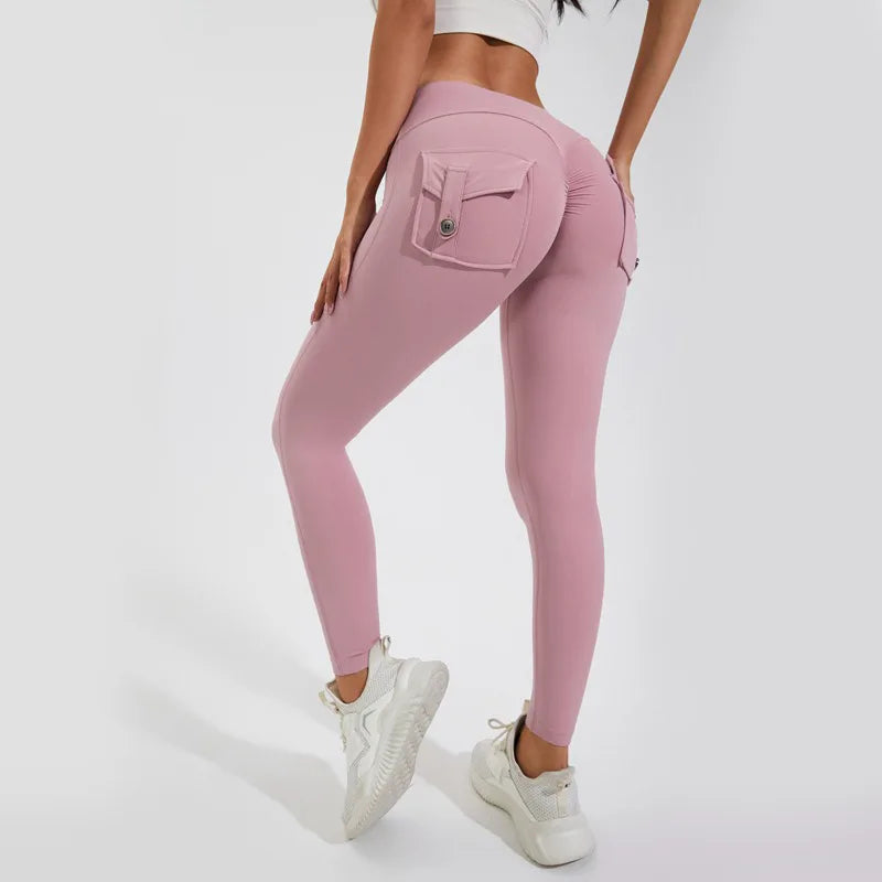 Women's High Waist Scrunch Butt Yoga Pants with Pocket