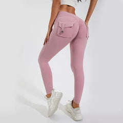 Pantalon de yoga taille haute avec poche pour femme 