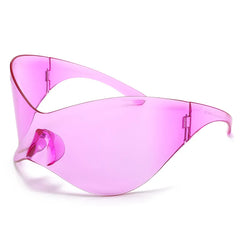 Oversized Silver Shield Sunglasses for Women Fashion Punk Style