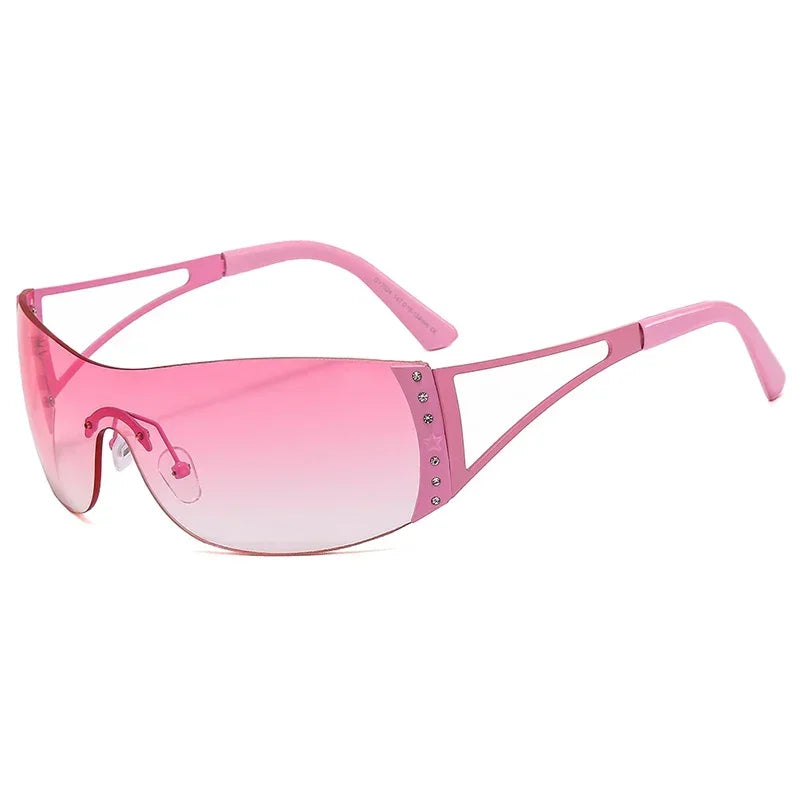 Colorful Rimless Square Sunglasses for Women Stylish Design