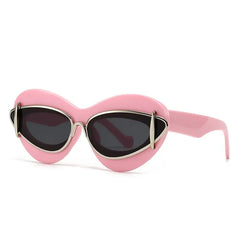 Cat Eye Sunglasses Women Retro Double Frame Vintage UV400 Shades