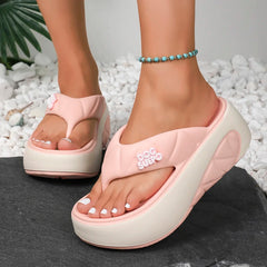 Women's Comfortable Casual Beach Platform Slides Sandals