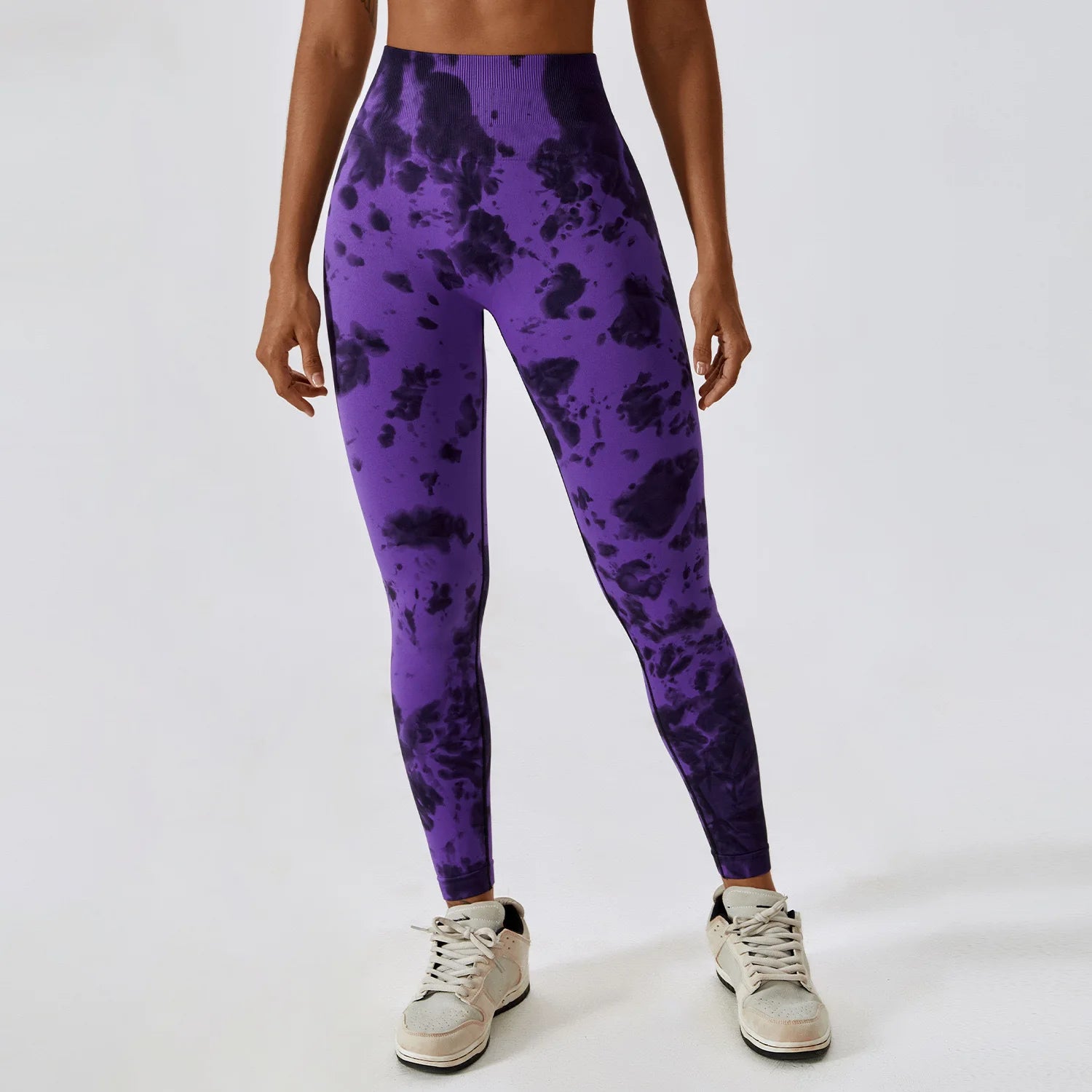 Seamless Tie Dye High Waist Fitness Leggings for Yoga and Running