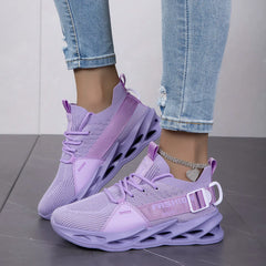 Women's Breathable Purple Sneakers - Lightweight Athletic Shoes