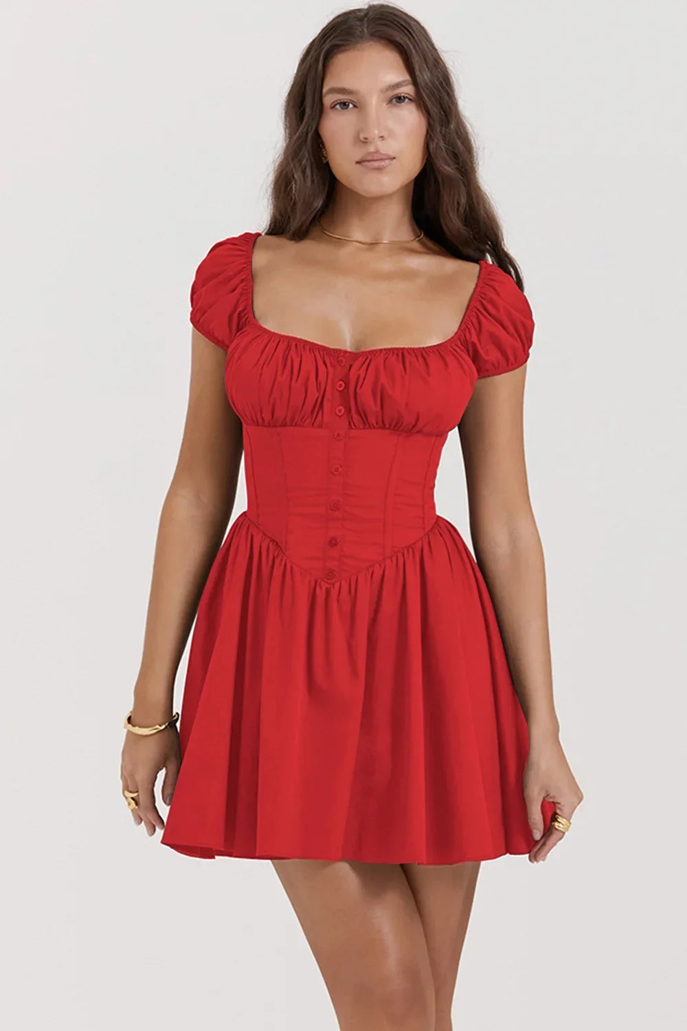 Versatile Mini Dress with Corset Detailing