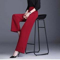 Office Lady All-Season Wide Leg High Waist Pants in Black