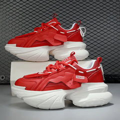 Trend Man Red Casual Platform Sneakers for Sport and Running