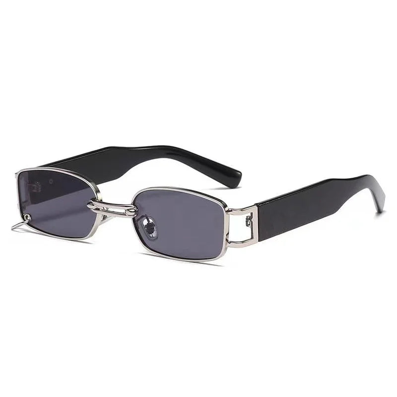 Fashion Punk Square Sunglasses for Women with Small Metal Frame