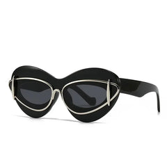 Cat Eye Sunglasses Women Retro Double Frame Vintage UV400 Shades